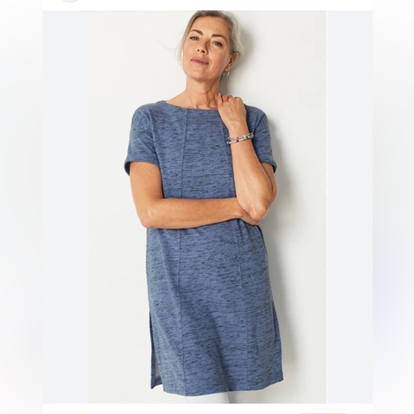 J. Jill NWT dusty blue dress/tunic with side slits size PS - Picture 1 of 7
